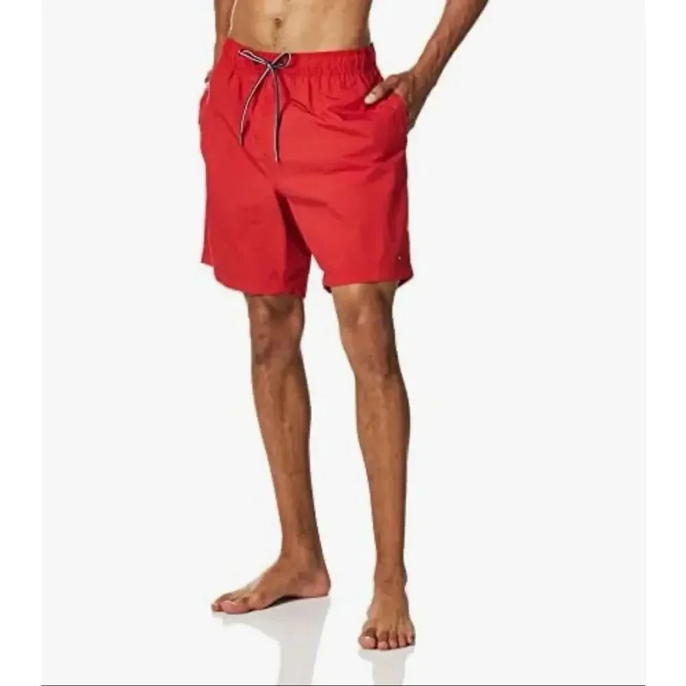 Tommy Hilfiger Red Solid Brief Lined Swim Trunks NWT